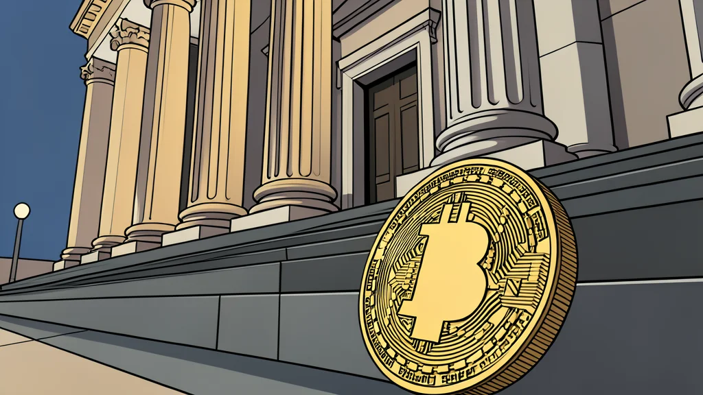 A digital coin resting on a stack of paper currency