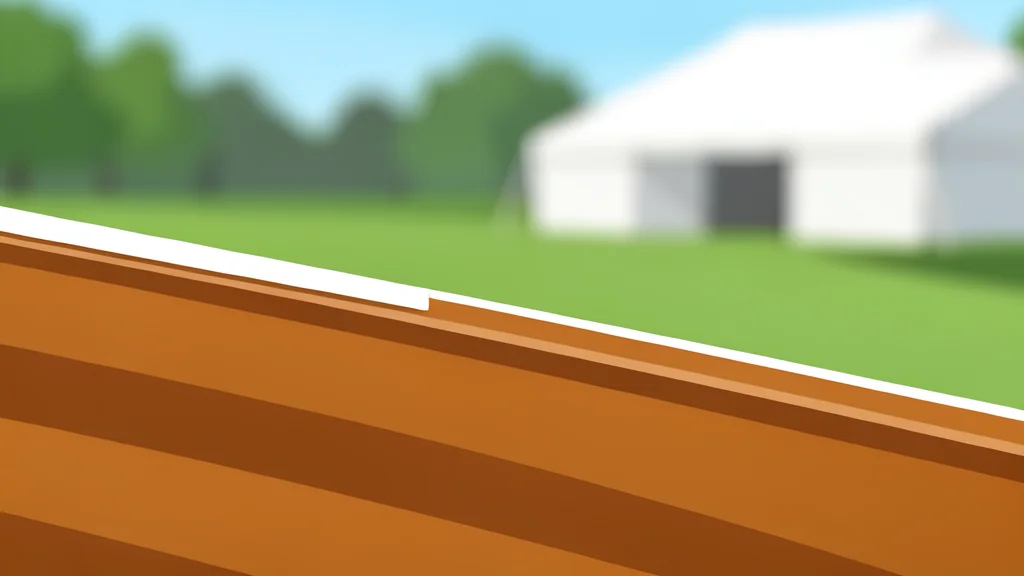 A flat vector illustration of a polished wooden equestrian arena floor surrounded by white fences and green grass.
