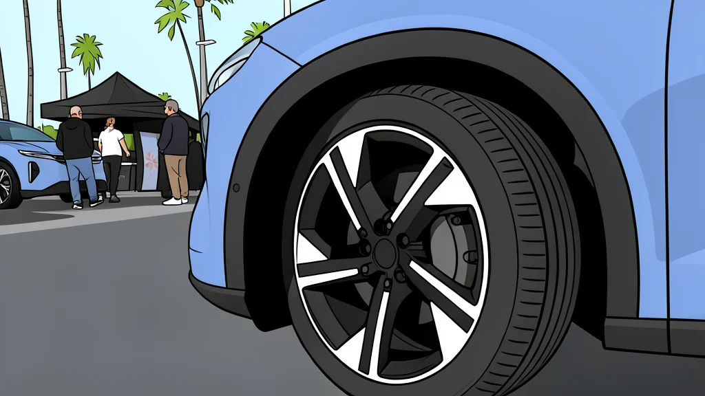 A close-up of a black rubber tire tread pattern resting on a smooth asphalt surface