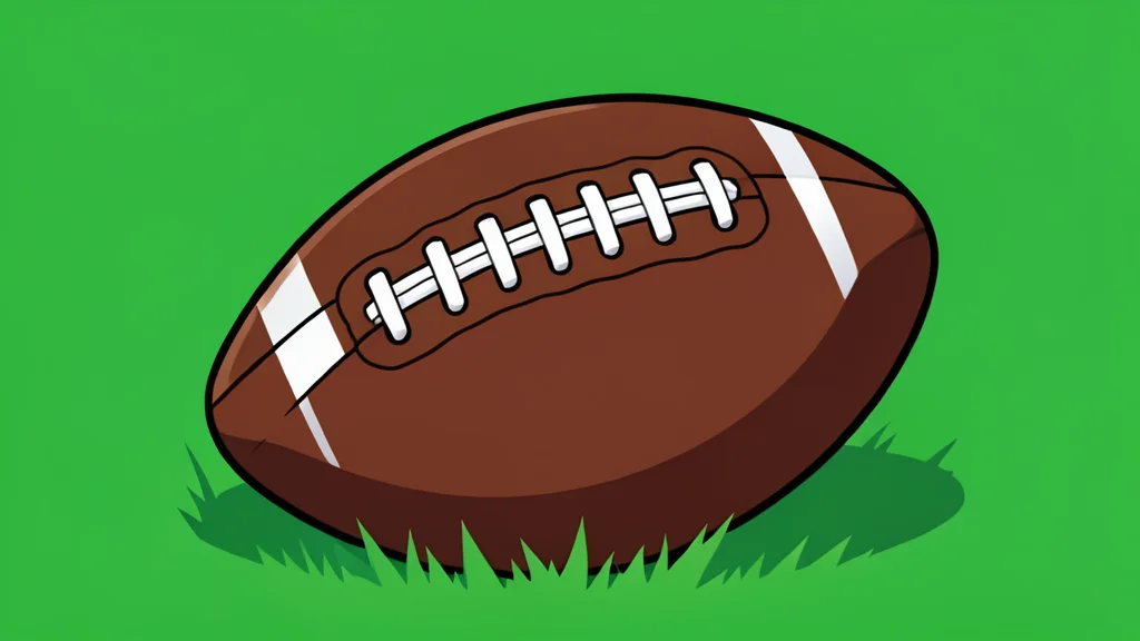 A serene green football field with white yard lines and distant goalposts under a clear sky