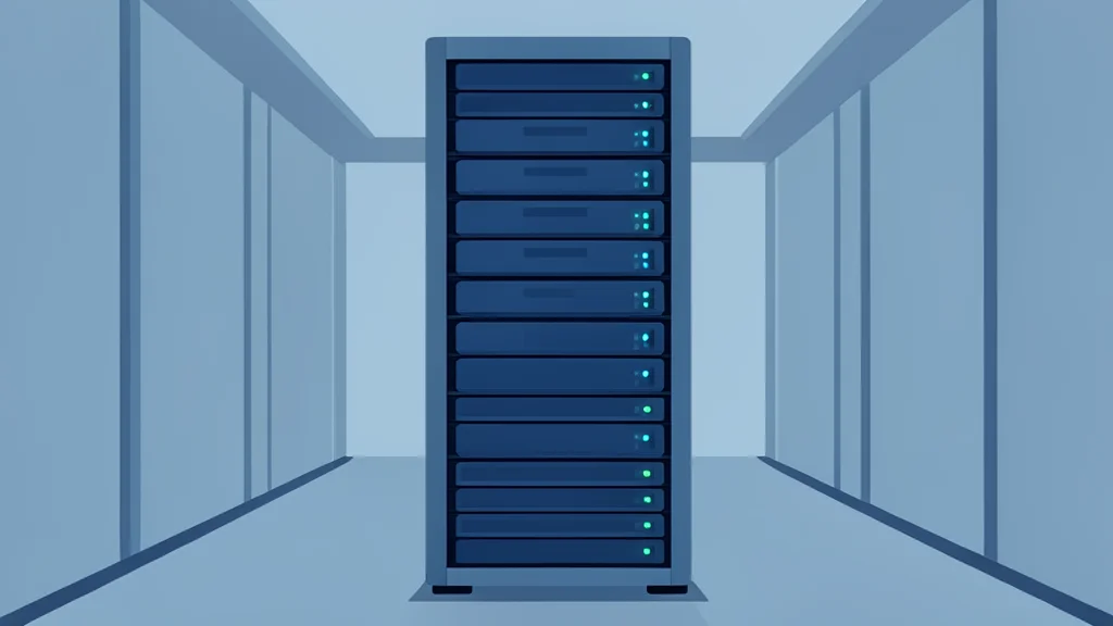 A server rack in a data center