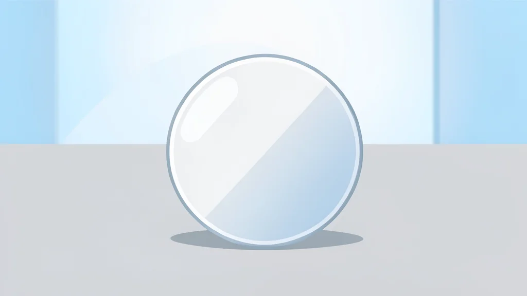 A polished silicon wafer resting on a cleanroom surface