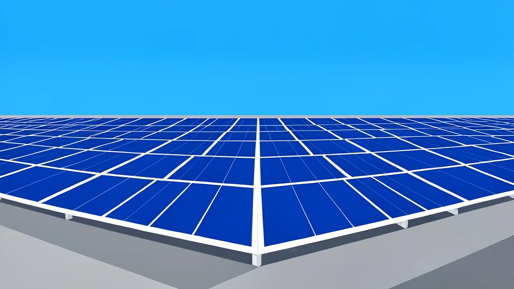 A large solar panel array installed on a flat rooftop under a clear blue sky