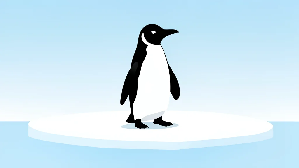 A penguin standing on a smooth, white ice floe