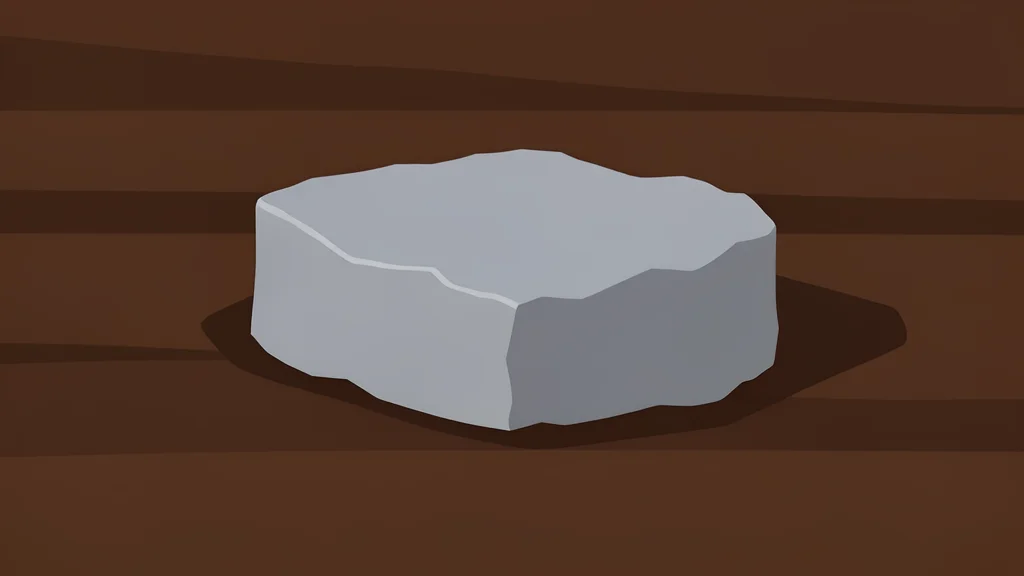 A rough, unrefined silver ingot resting on a dark wooden surface