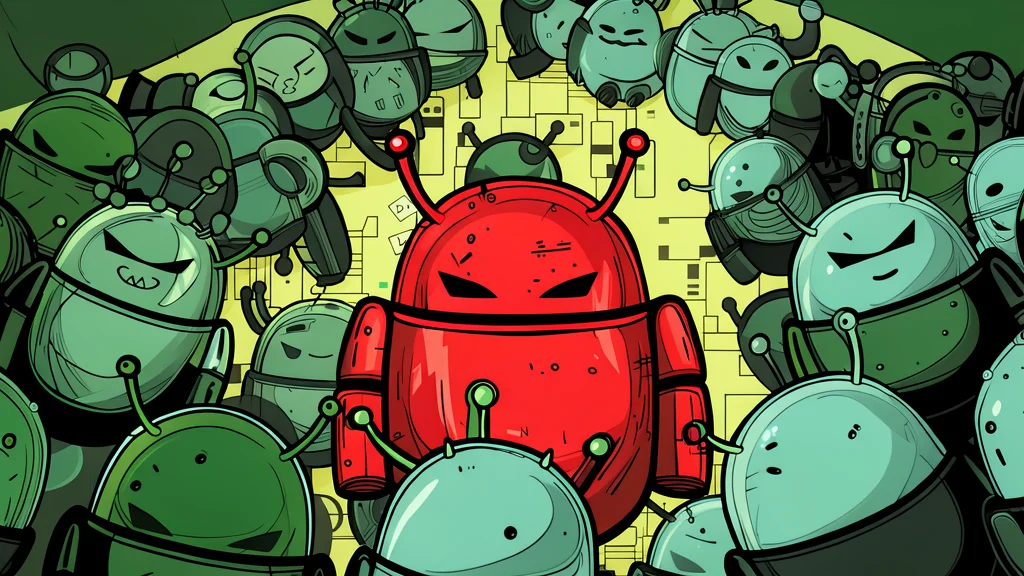 A smartphone screen displaying a generic grid of application icons with a subtle, glowing overlay effect