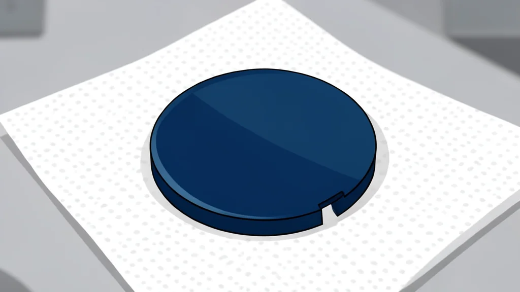 A silicon wafer resting on a cleanroom surface