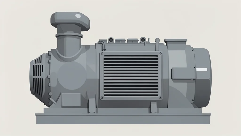 A large industrial generator engine with cooling fins and exhaust pipes