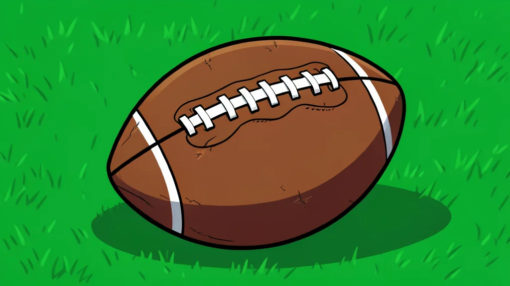A green grass football field with white yard lines and a goalpost in the distance