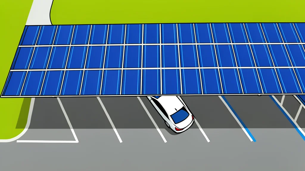 A solar panel array installed on a rural hillside next to a charging station