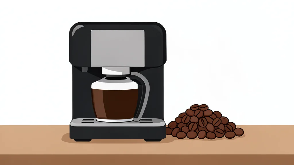 A sleek, modern coffee machine sitting on a kitchen counter next to a stack of coffee beans