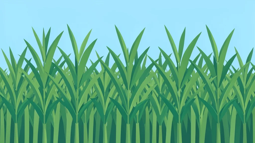 Rows of tall green sugarcane stalks in a field