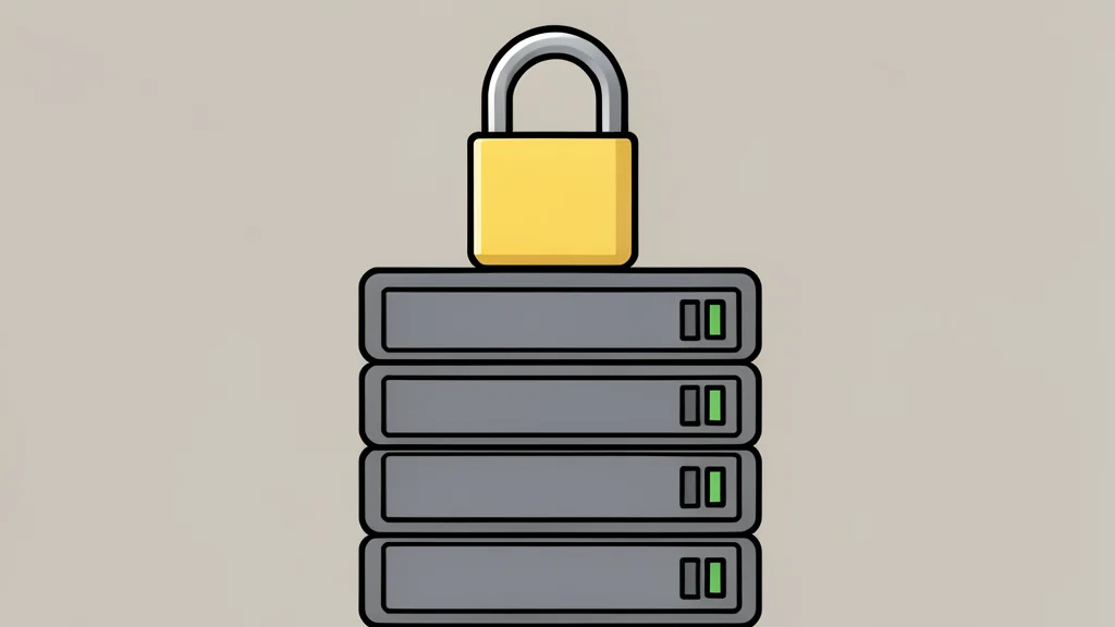 A digital padlock resting on a stack of server racks