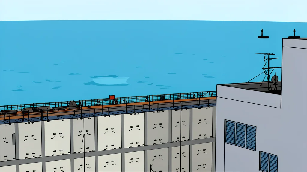 A large, cylindrical concrete cooling tower rising from a flat landscape