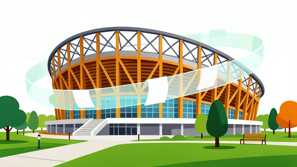 A modern multi-purpose sports arena with a wooden and steel exterior structure