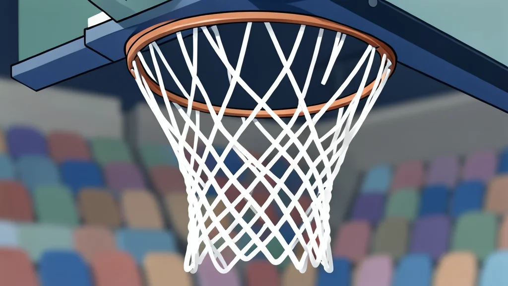 A polished basketball resting on a hardwood court floor near the painted key area