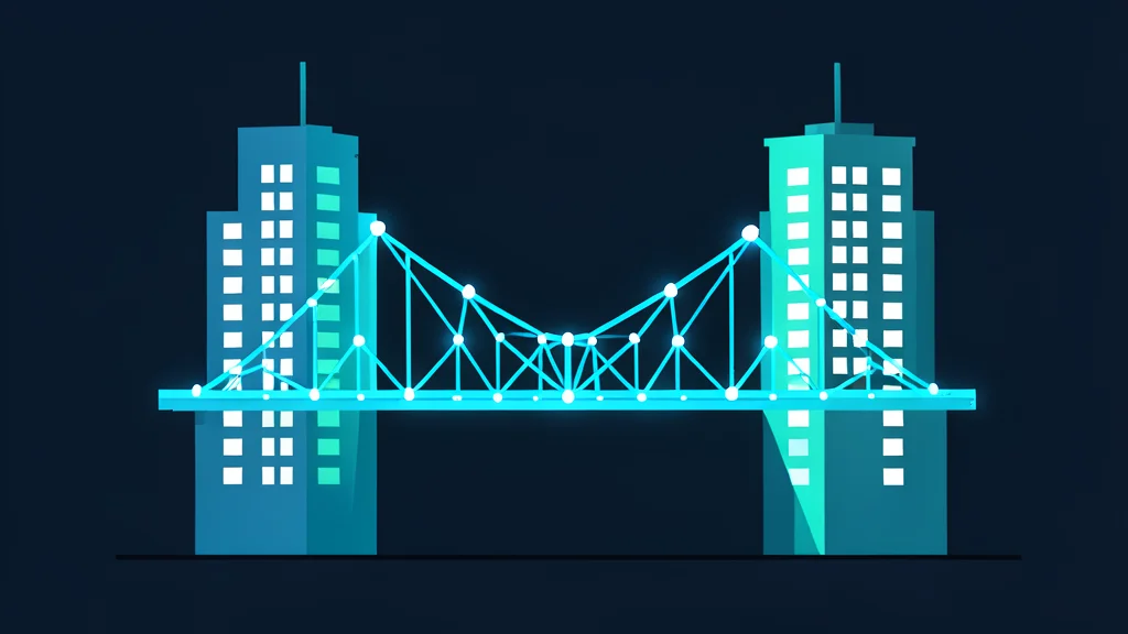A digital bridge connecting two skyscrapers