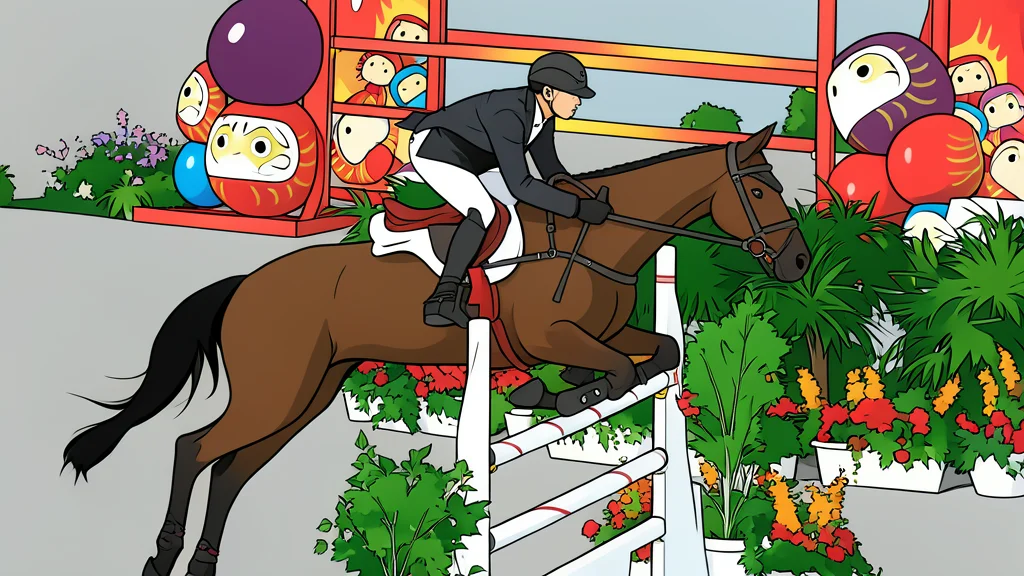 A white horse stands poised in a sandy arena, rider in formal attire, capturing the elegance of dressage.