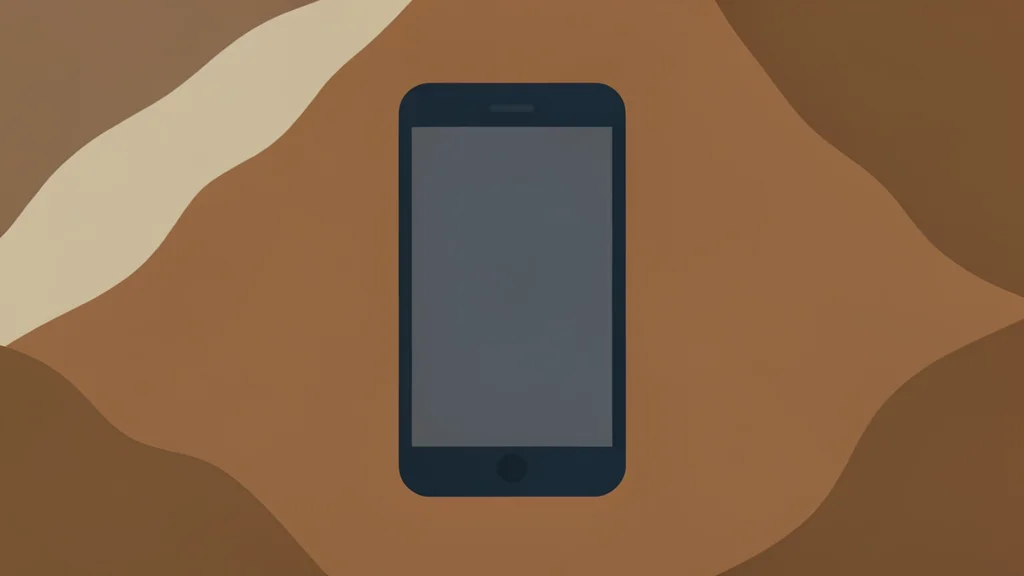 A single entry-level smartphone resting on a rough, textured surface of earth or clay