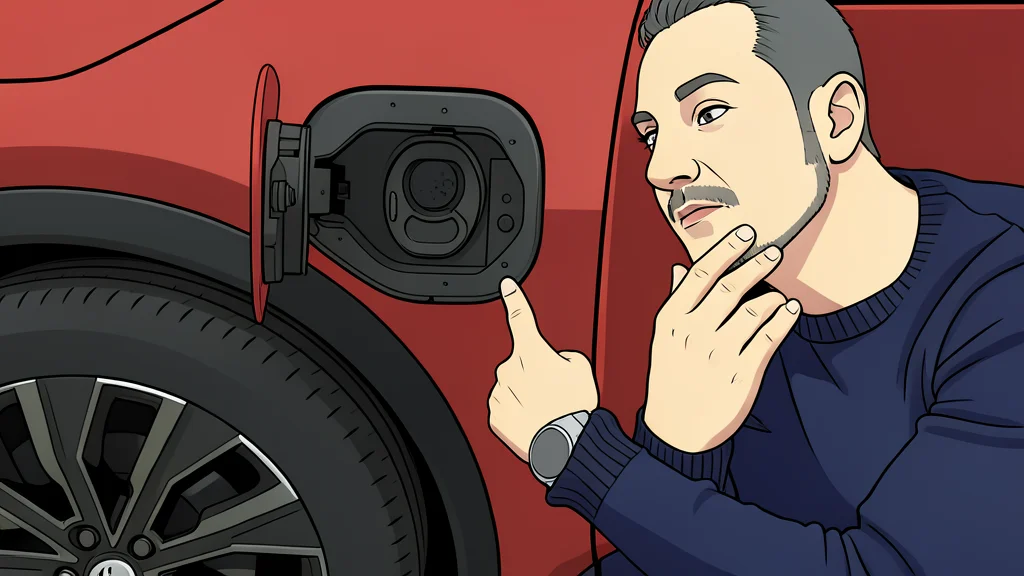 A modern electric SUV parked on a quiet suburban street with a charging cable connected to a wall box