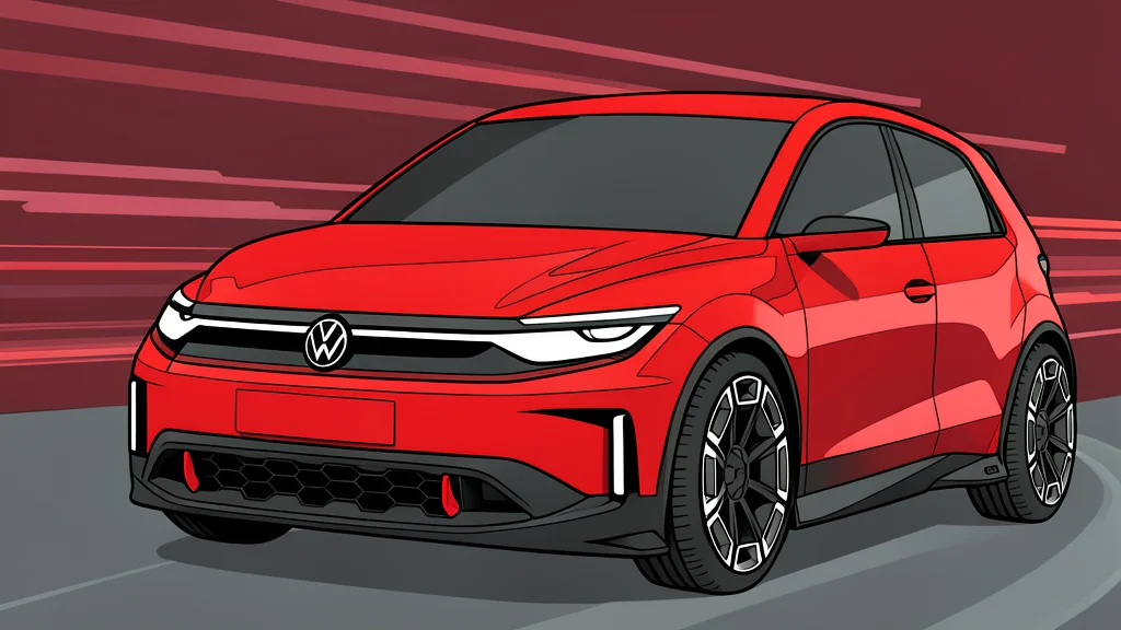 A sleek, modern electric hatchback car parked on a smooth asphalt surface