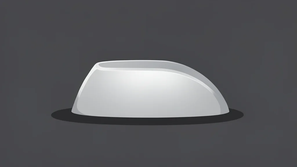 A single polished silver ingot resting on a dark, matte surface.