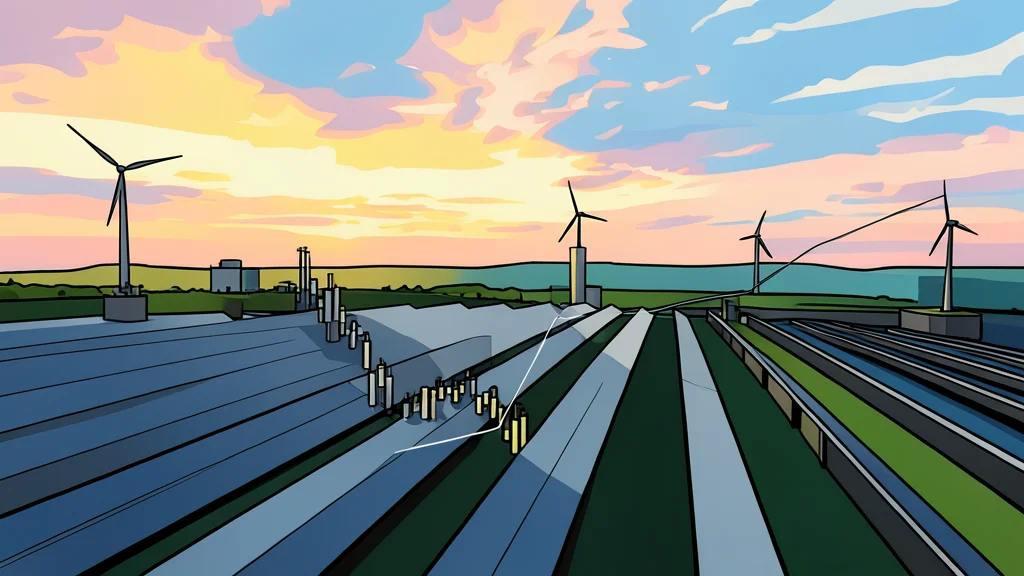 A large array of solar panels installed on a flat, arid landscape under a clear blue sky