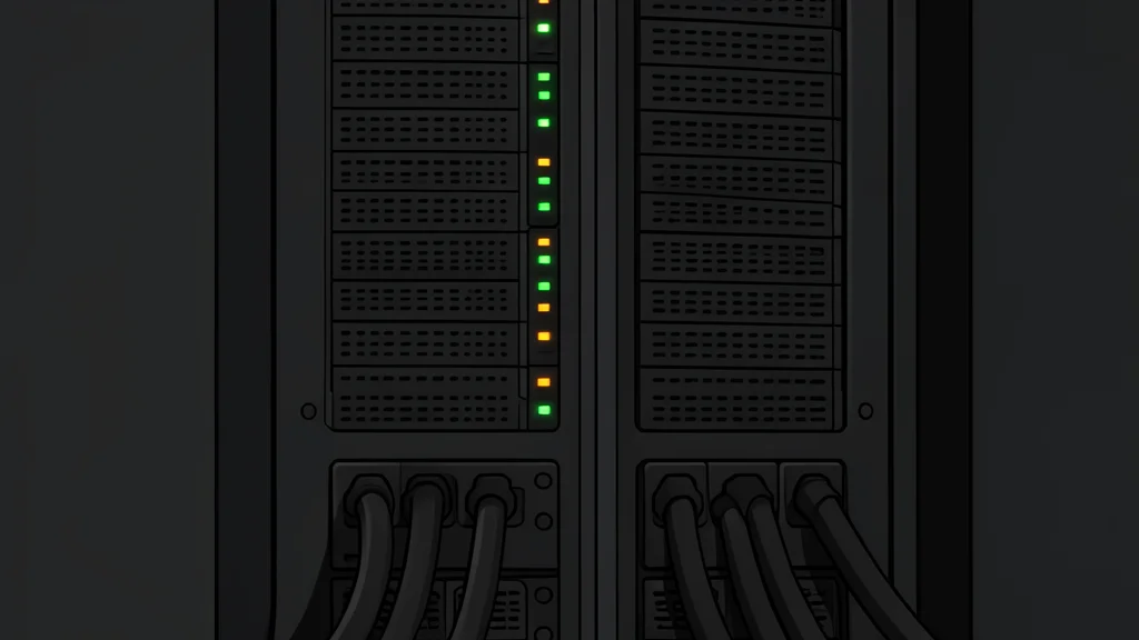 A complex neural network structure glowing softly in the dark