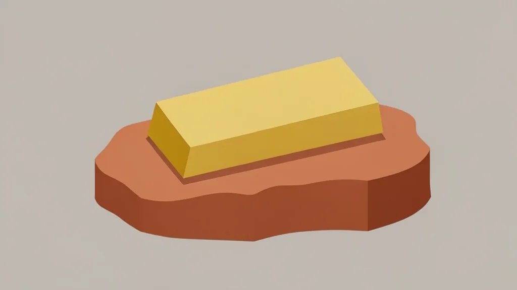 A polished gold bar resting on a rough copper ingot
