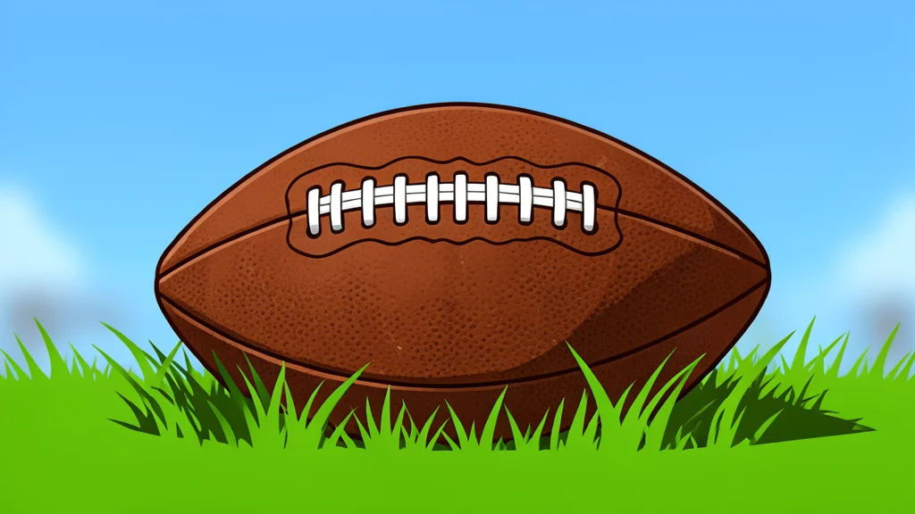 A football resting on green grass
