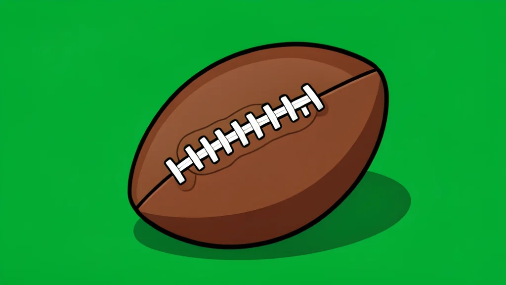 A wide-angle view of a green football field with white yard lines stretching toward distant goalposts under a clear sky.