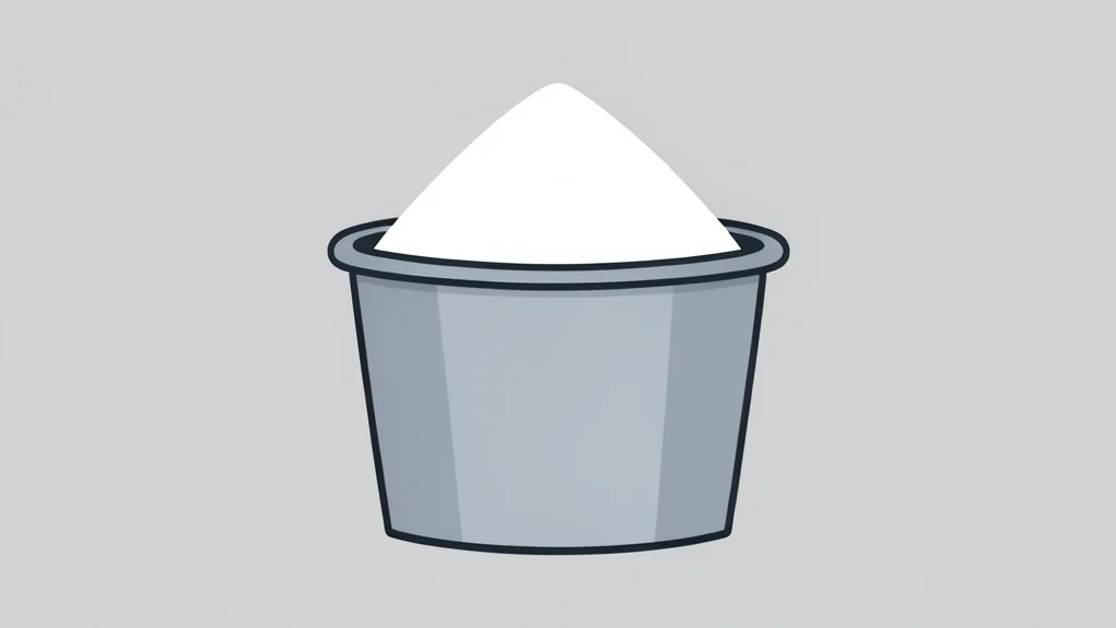 A pile of fine white powder in an industrial container
