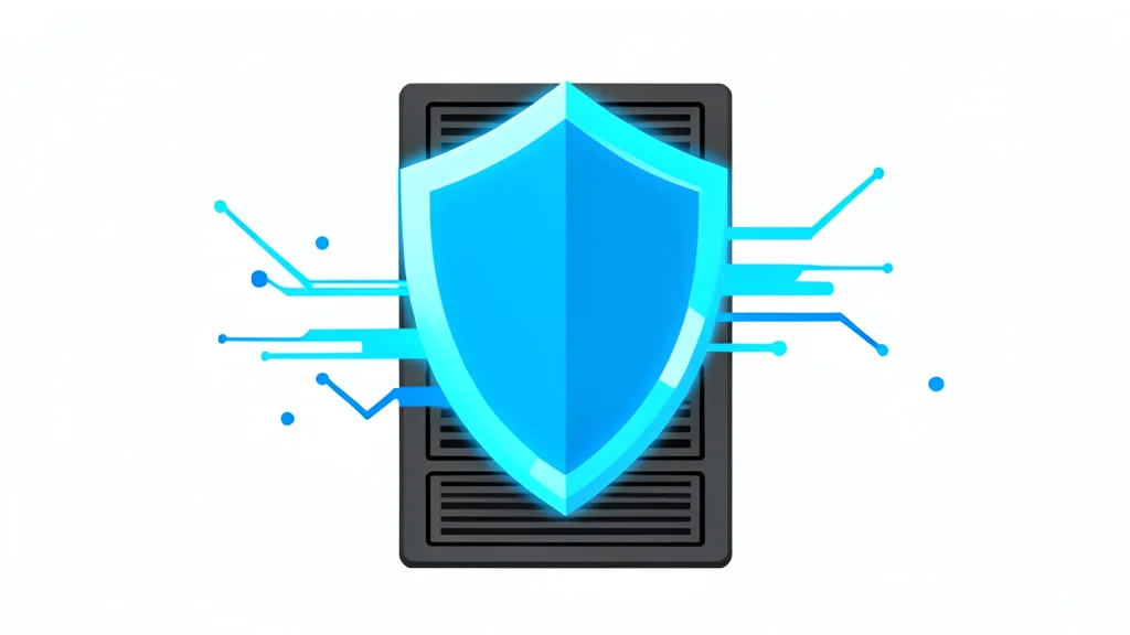 A digital shield protecting a server rack