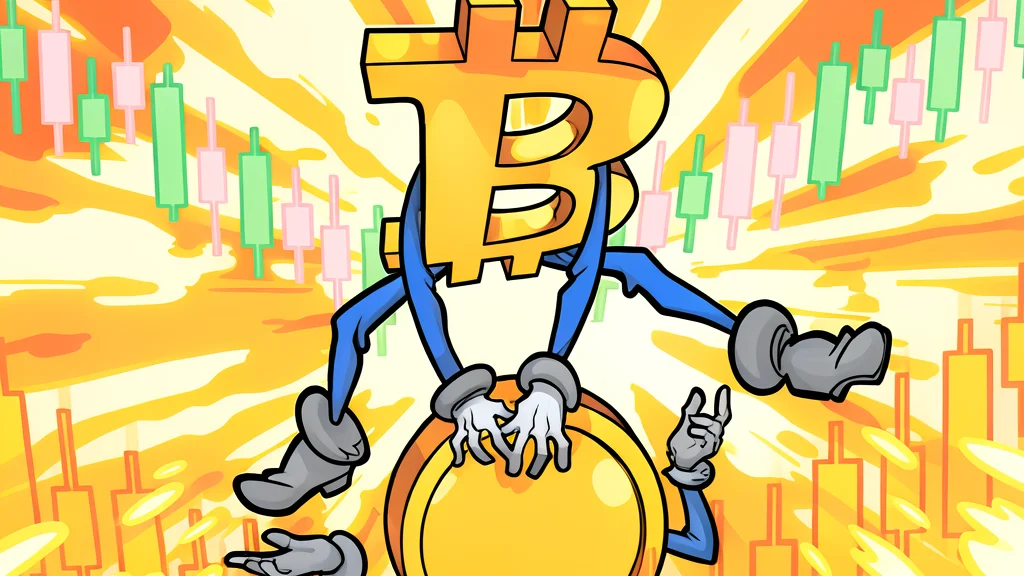 A digital coin resting on a dark, reflective surface