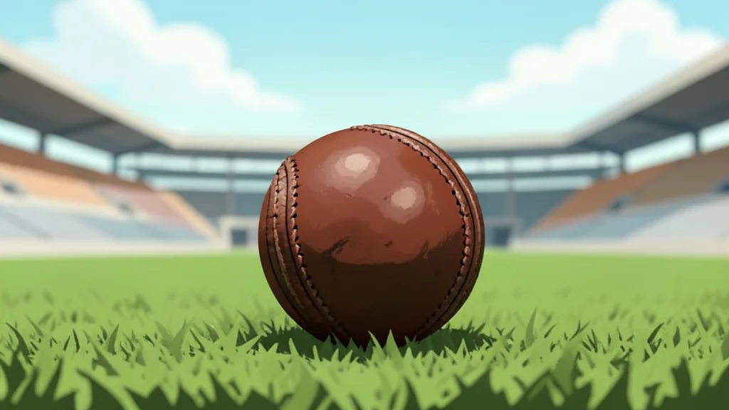 A cricket bat resting on a grassy pitch near the stumps