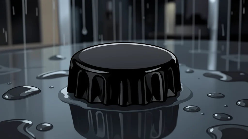 A glass bottle filled with dark carbonated liquid and ice cubes