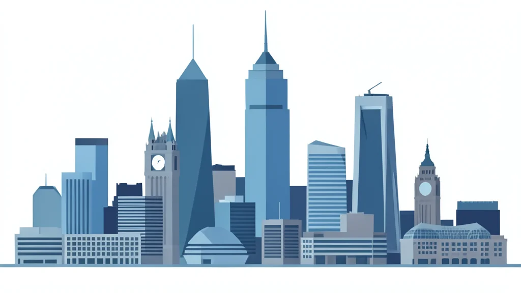 A view of the London skyline with the City of London financial district in the foreground