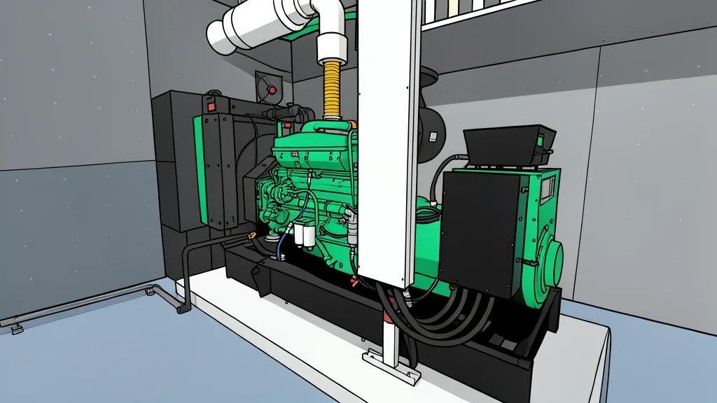 A portable diesel generator unit sitting on a concrete surface