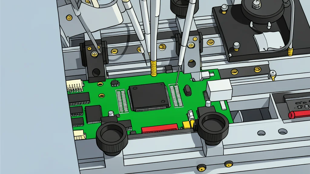 A close-up view of a silicon wafer featuring a precise grid of square microchips.