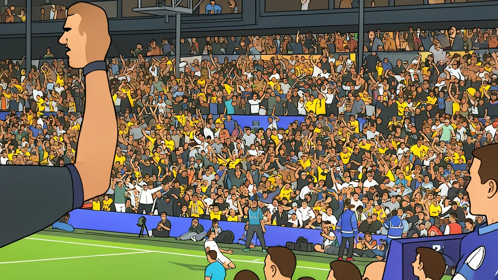 A modern football stadium exterior with open turnstiles and a paved concourse area