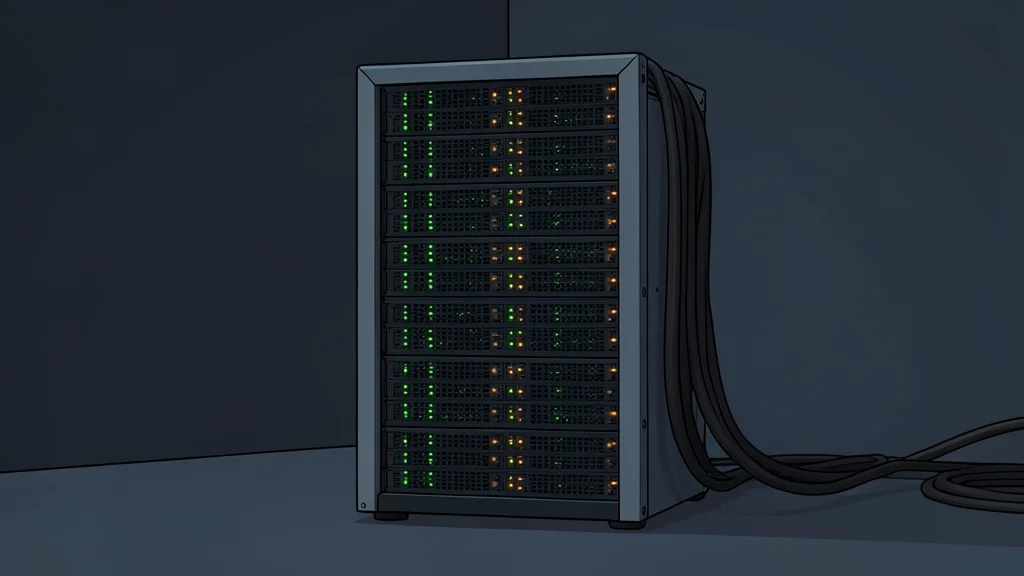 A digital network of interconnected nodes glowing softly in the dark