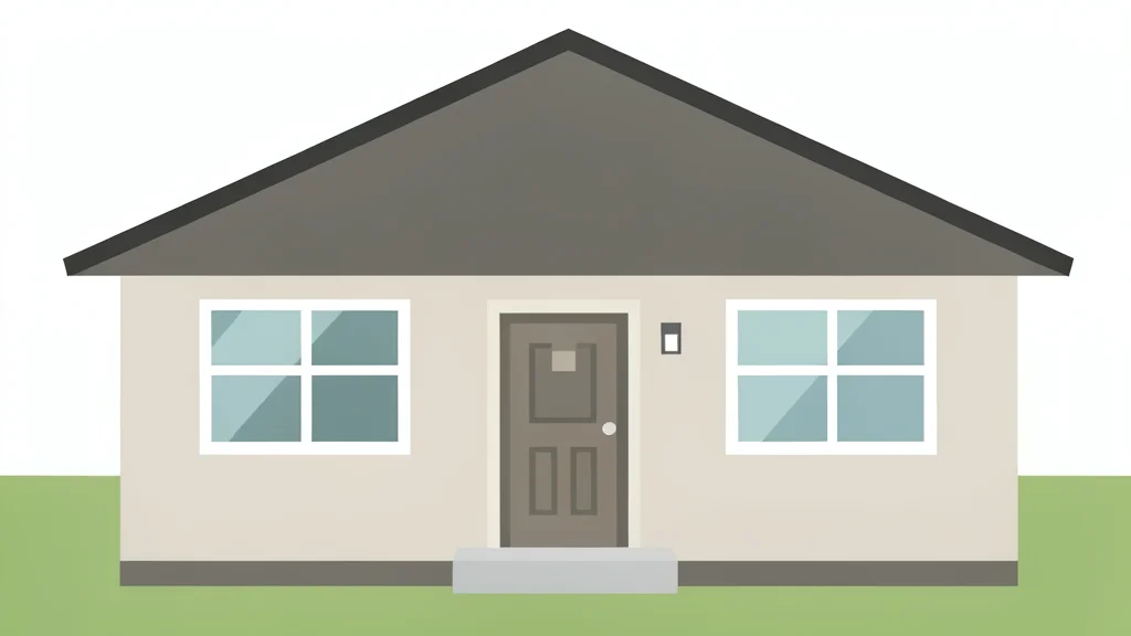 A flat vector illustration of a single-family house with a front door and windows.
