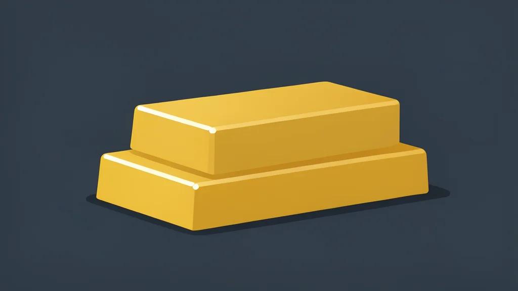 A stack of shiny gold bars on a dark surface