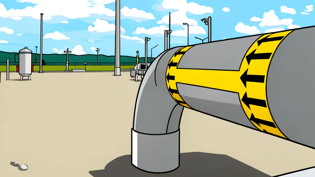 A network of large-diameter steel pipelines stretching across a rural landscape