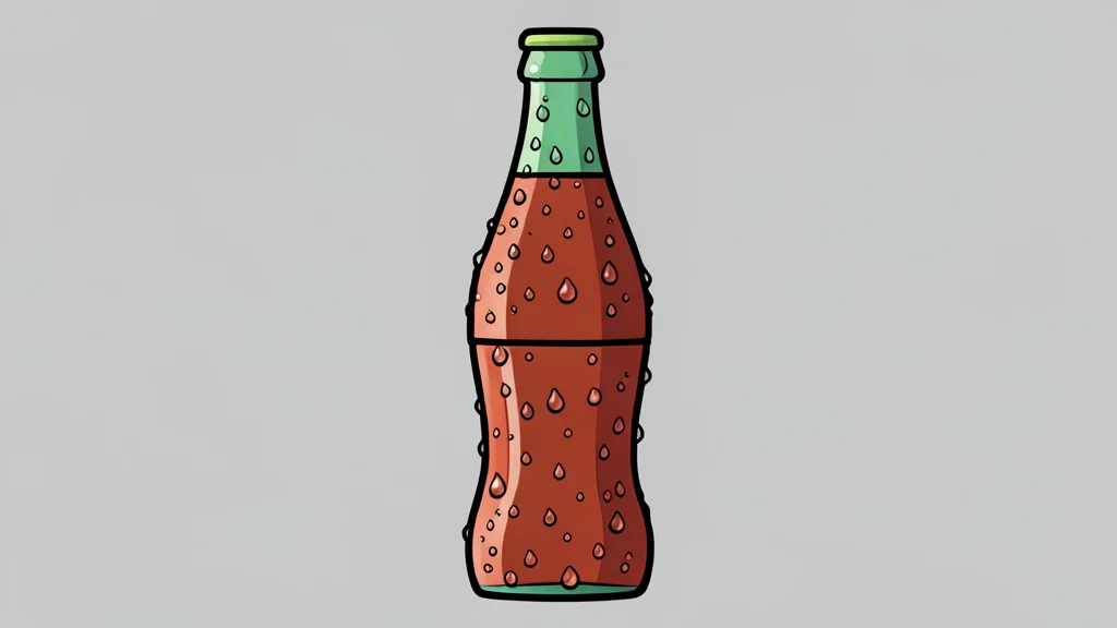 A clear glass bottle with condensation droplets