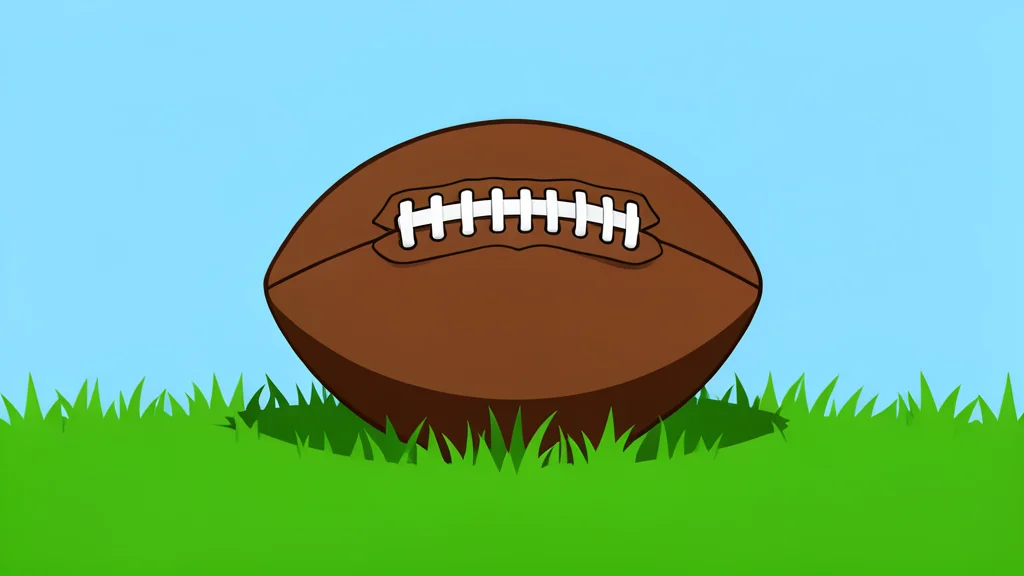 A football resting on green grass