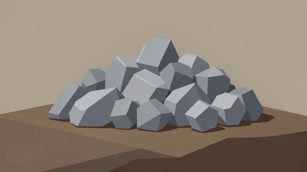 A raw pile of metallic ore chunks on a rocky surface