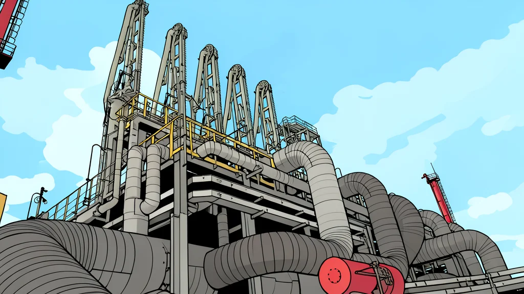 A network of large-diameter steel pipes running through a dry, rocky landscape