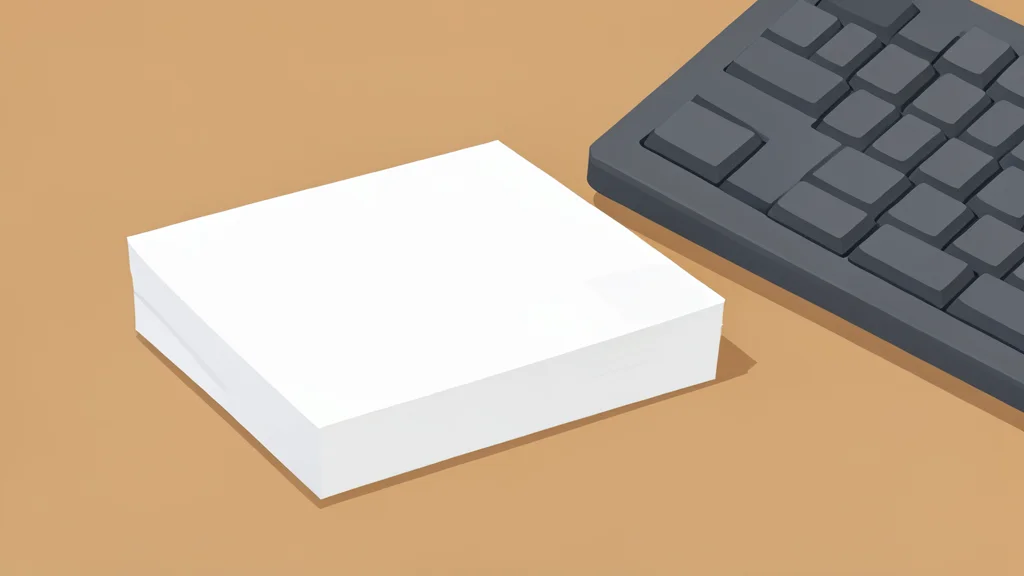 A neat stack of blank index cards resting on a wooden desk next to a mechanical keyboard