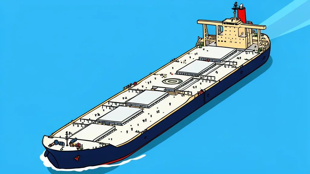 A large oil tanker ship floating on calm ocean water
